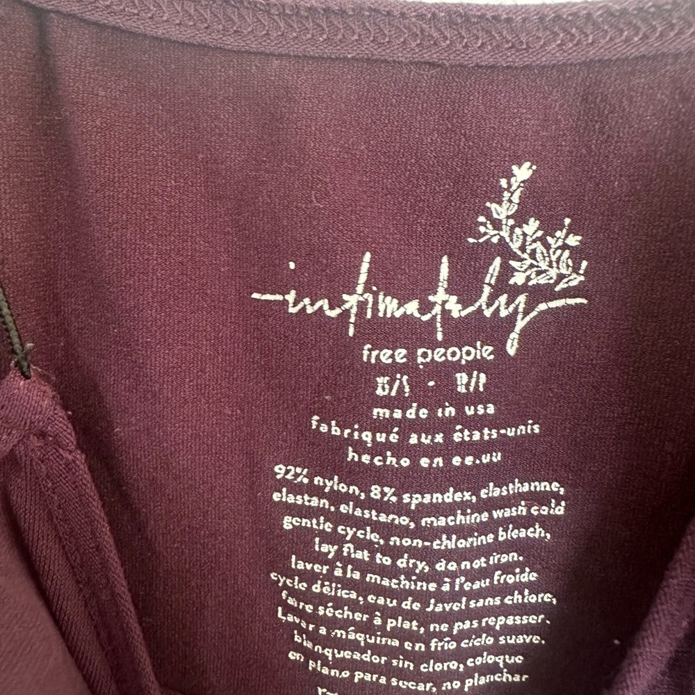 Free People Brami Tank‎ in Deep Maroon Size XS/S - Picture 4 of 5